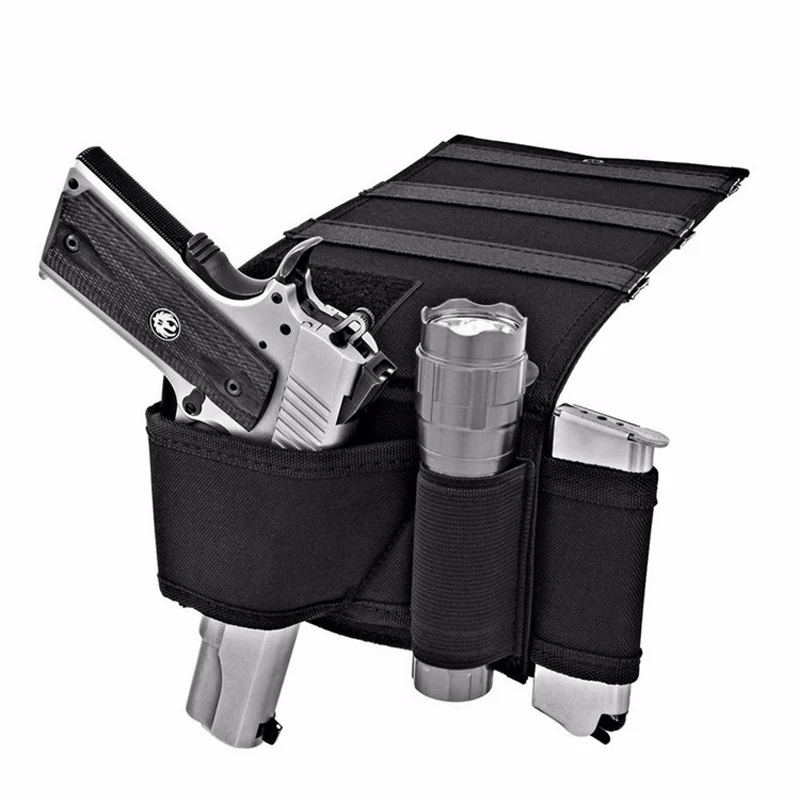 

Under Mattress Pistol HuntingHolster Car Seat Desk Handgun Holster Loop Magazine Holder hunting Shotgun Airsoft gun accessories