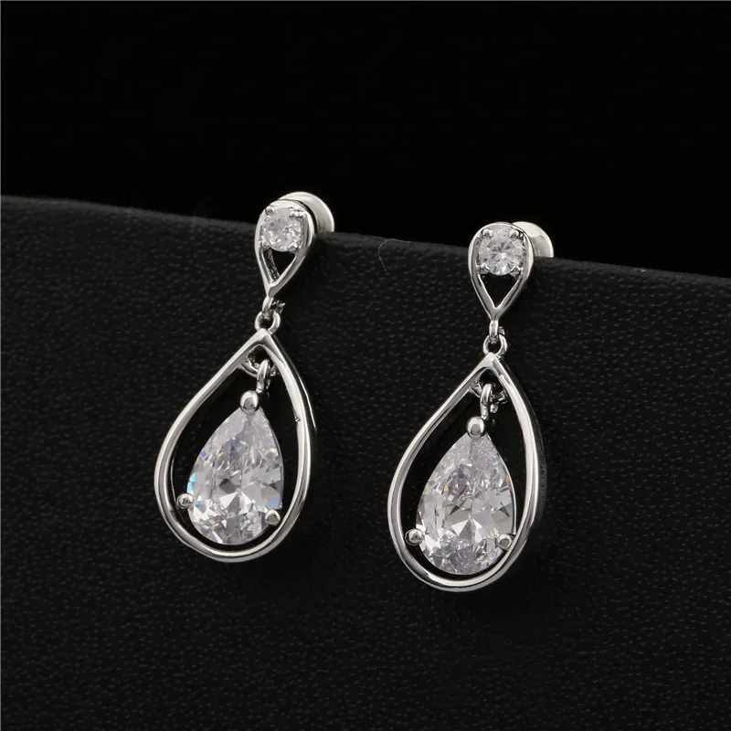 Big Water Drop Cubic Zirconia Earrings For Women Fashion Jewelry Gold Color Long Crystal Earring Pendientes | Украшения и