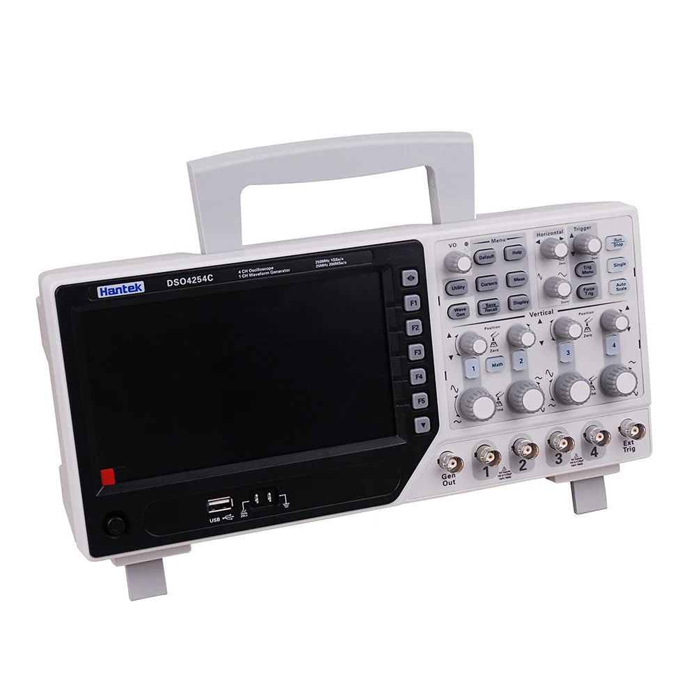 Цифровой осциллограф Hantek DSO4254C портативный 4 канальный 250 МГц ЖК ПК + EXT DVM с