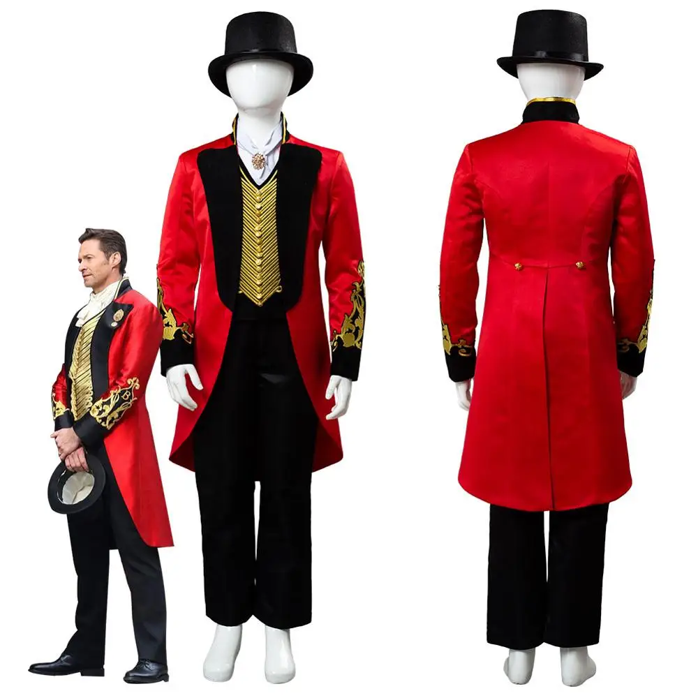 

The Greatest Showman Cosplay P.T. Barnum Cosplay Costume Red Uniform Coat For Kids Halloween Carnival Costumes