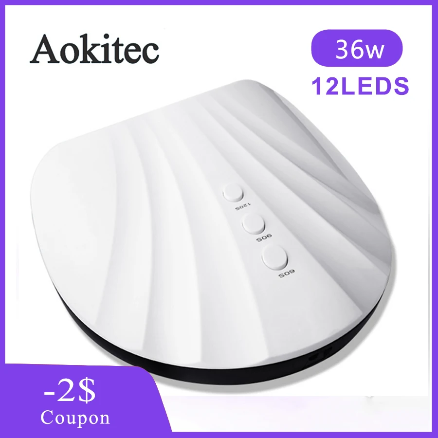 Aokitec УФ-светодиодный светильник для маникюра, мини USB лампа для ногтей, для всех гелевых отверждений, 3 времени, Быстросохнущий светильник, 12 бусин, USB зарядка, УФ-Сушилка для ногтей