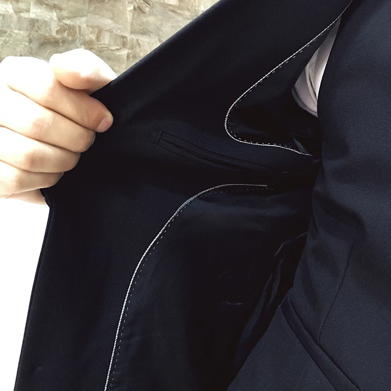 

Men Blazer Trench Groomsman Long Men's Wedding Suit mens suits homens blazer wedding groom letter printed white black suit