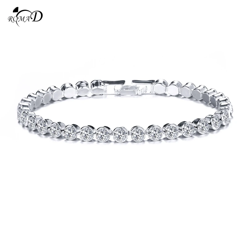 4mm Cubic Zirconia Tennis Bracelets Iced Out Chain Crystal Wedding Bracelet For Women Men Jewelry A4 | Украшения и аксессуары