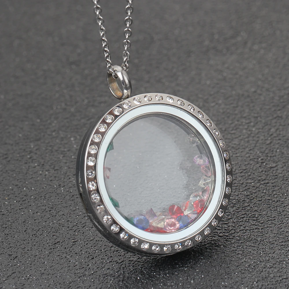 Мода 316L нержавеющая сталь 30 мм памяти живой магнит стекло плавающий медальон кулон ожерелье