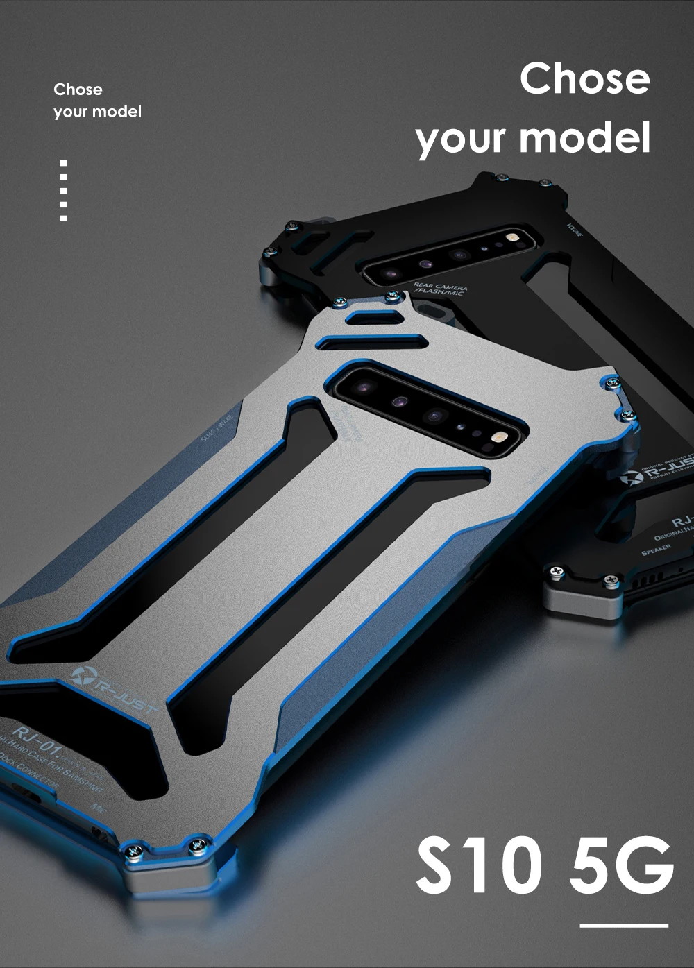 Металлический бампер R-JUST серии Gundam для iPhone 11 Pro Max Galaxy S10 5G S10e S8 S9 PLUS NOTE 10 Plus 9 8 Armor Doom алюминиевый корпус