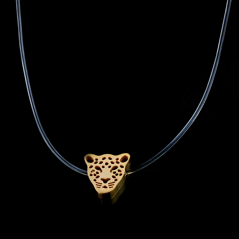 Type 18 stainless steel invisible chain necklace jewelry necklaces for women necklaces& pendants chocker neckless silver clover - Окраска металла: Type 18