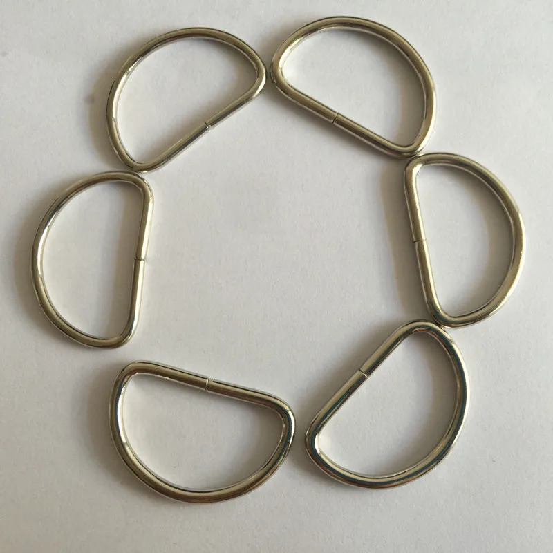 20 шт. 30 мм Серебристые Металлические D-образные кольца с пряжкой на липучке