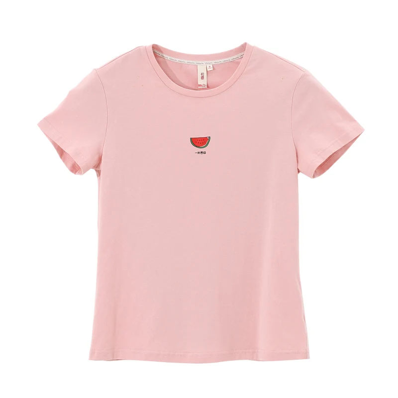 Toyouth/3 шт./партия базовая хлопковая футболка женская с принтом арбуза летние топы