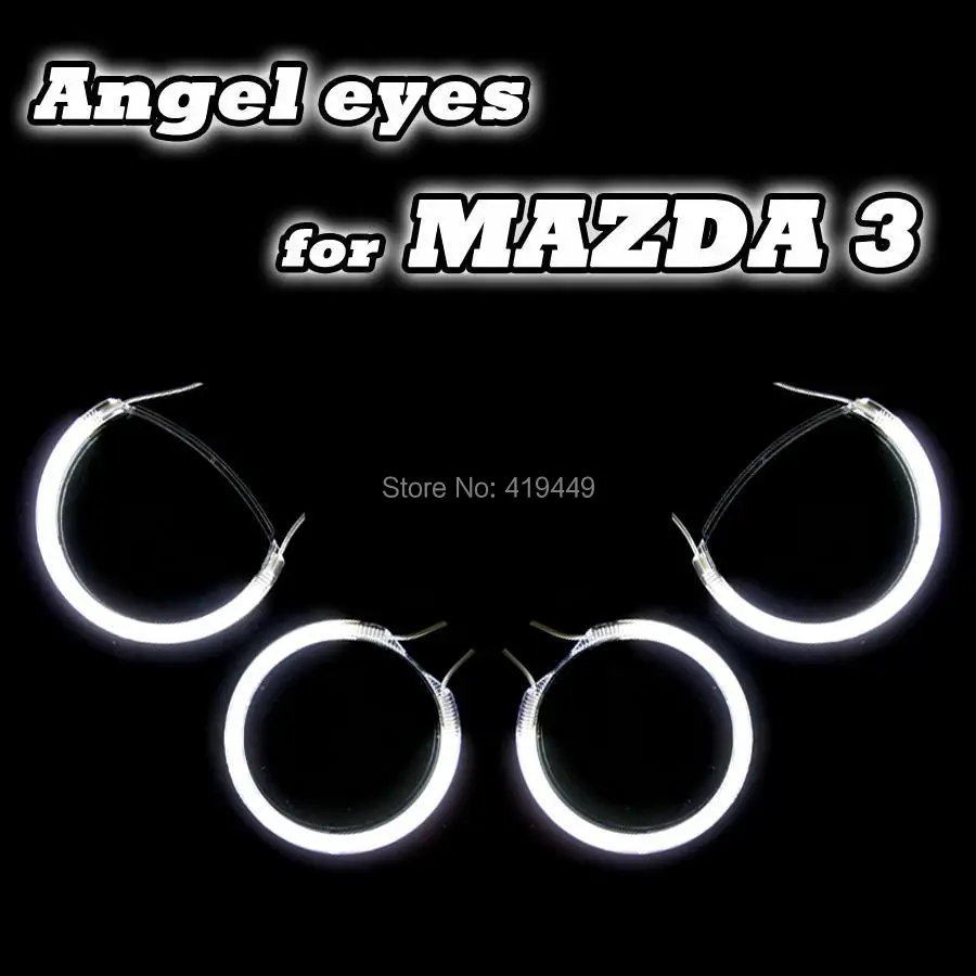 HOT SELLING 4 PCS/SET 2004-2008 MAZDA 3 HEADLIGHTS CCFL ANGEL EYES HALO RINGS KIT HEAD LAMP DECORATION WHITE BLUE YELLOW GREEN | Автомобили
