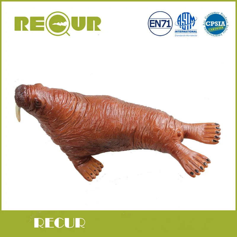Recur Toys Walrus Sea Life Model Highly Detailed PVC Toy Hand Painted Animal Figures Soft Birthday Gift For Children | Игрушки и хобби