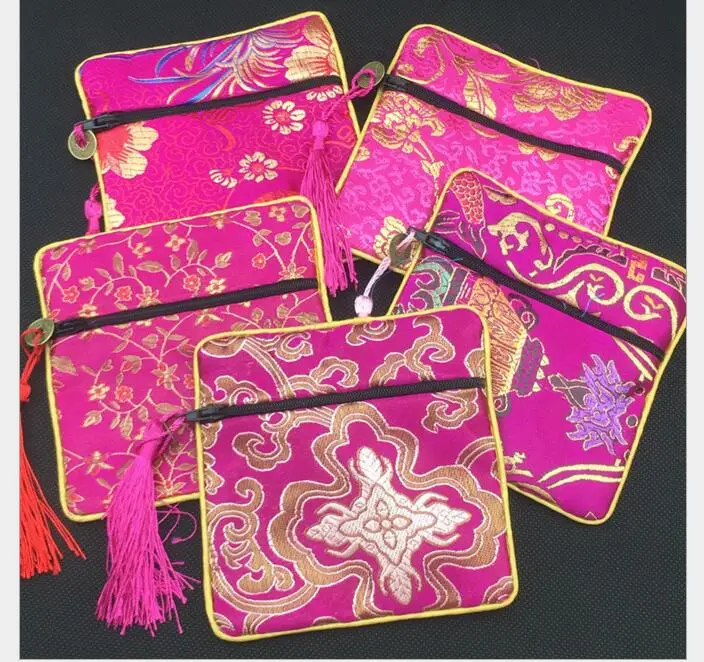 30 шт./лот тканевые сумки на молнии ручной работы для подарка женский кошелек с
