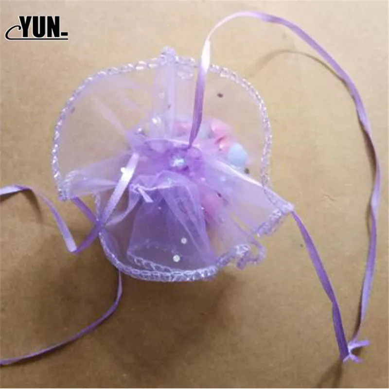 100 шт упаковочные мешки из органзы Drawable круглые мешок для упаковки ювелирных