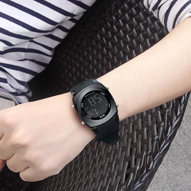Бренд OTS креативный большой номер стиль Мужские Relojes Спорт Водонепроницаемый AlarmLED цифровые модные часы Relogio Masculino - Цвет: Черный