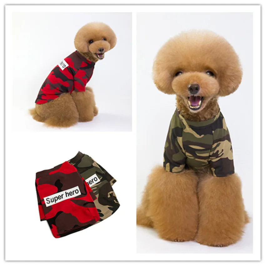 

Wholesale dog clothing pet spring/summer camouflage shoulder T-shirt