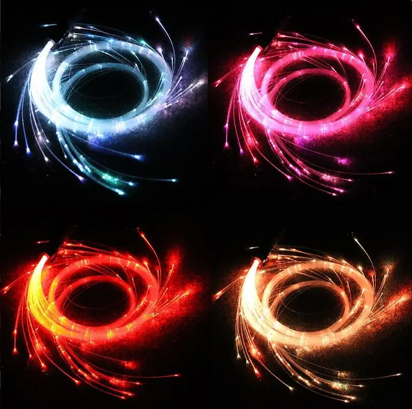 

10 Colors Fantasy LED Fiber Optic Whip Light 10 Colors Changed in Battery Power for Flow-arts Dance and Party Play Show