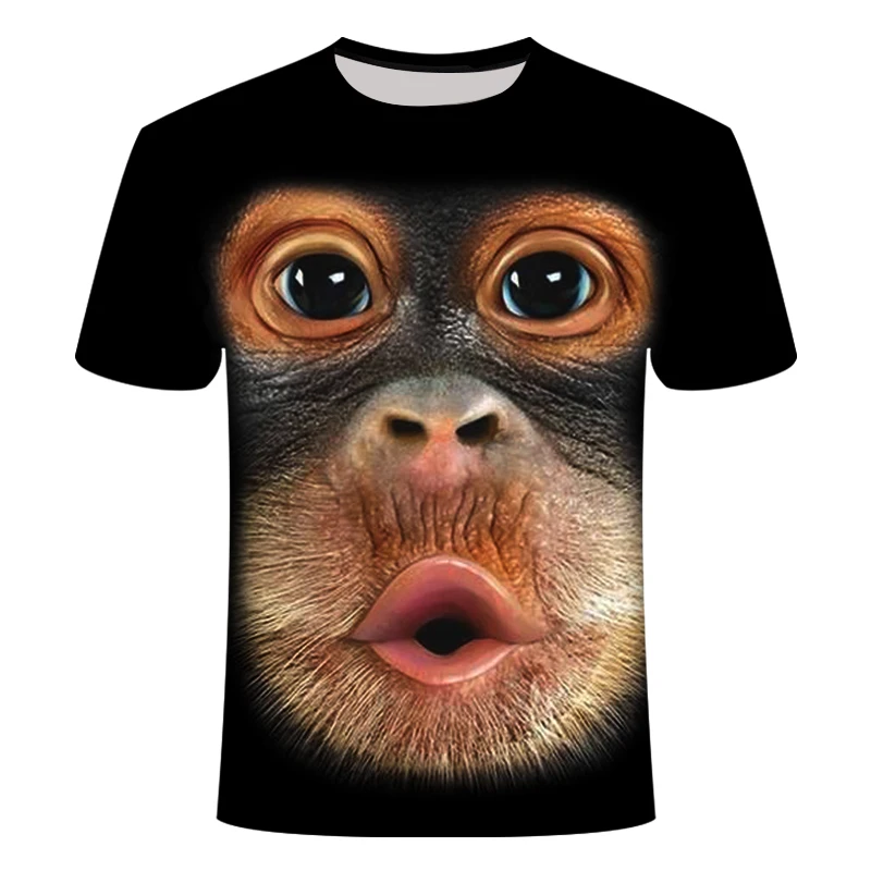 Прямая поставка Мужская футболка с 3D принтом в виде животных и лица может быть