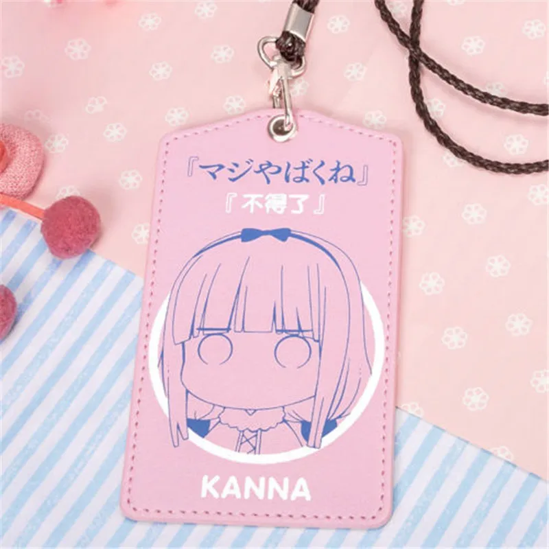 Аниме Kobayashi san Chi no Maid Dragon Kanna Косплей ID значок держатель карт чехол Хэллоуин