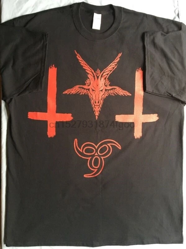 Футболка Baphomet с перевернутыми крестами и 666 сатанинская футболка маленькие до 2
