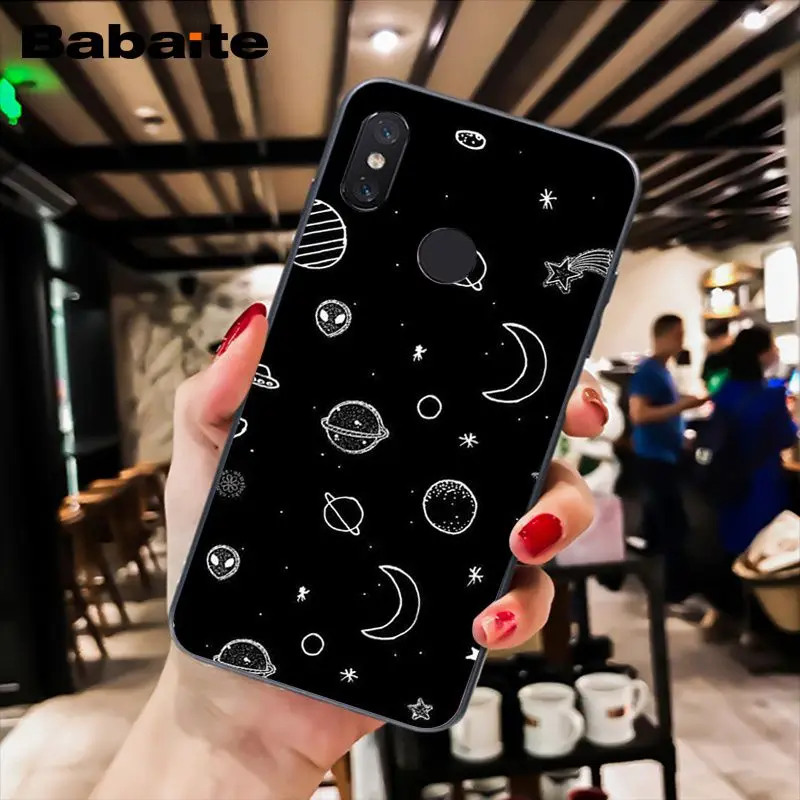 A8 Babaite белый луны и звезд Космос астронавт чехол для телефона для Xiaomi MiA1 A2 lite F1 Redmi8 6A 4X 5Plus S2 Note7 8Pro 5A 7A - Цвет: A8