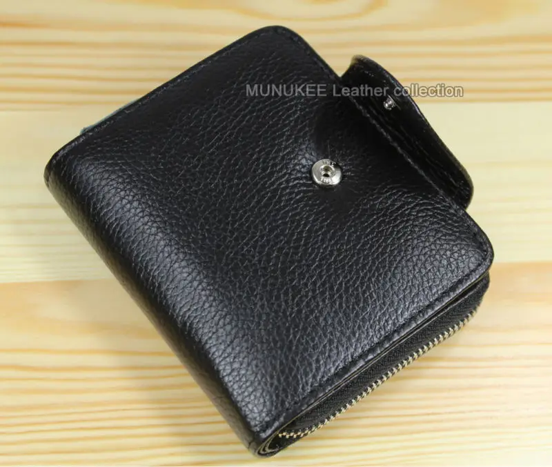 Модные мужские кошельки кошелек из натуральной кожи мужской на молнии короткий
