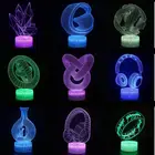 Настольная 3d лампа для спальни с дистанционным управлением и питанием от Usb и аккумулятора, современный Настольный светильник, рождественский подарок, детские игрушки