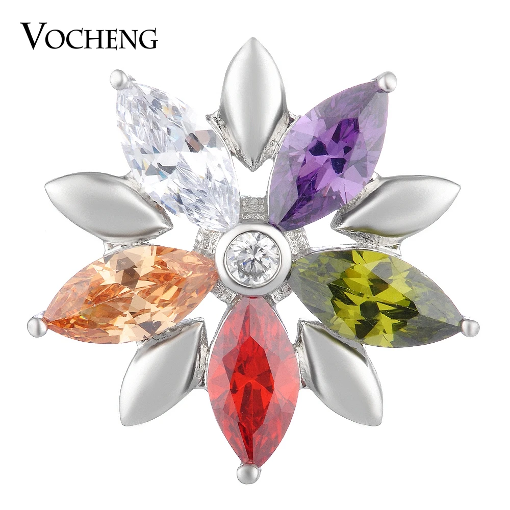 

10PCS/Lot Luxury CZ Stone Vocheng Ginger Snap Flower 4 Colors 18mm Copper Material Drop Vn-1639*10