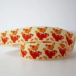 38mm ribbon 2 1-1/" лента с рисунком лисы из мультфильма 38 мм 10 ярдов DIY Свадебные домашние Швейные аксессуары для художественного оформления ленты - Цвет: 38mm ribbon 2