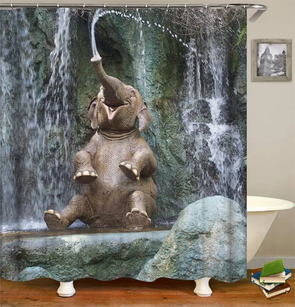 OLOEY, 3D принт, занавеска для душа, s, животные, слон, занавеска s для ванной комнаты, декор по индивидуальному заказу, размер изображения, занавеска для ванной