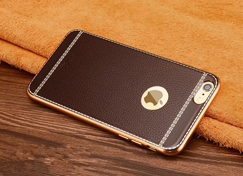 Роскошный кожаный мягкий чехол из ТПУ с узором для iPhone X, 5, 5S, SE, 6, 6 S, 7, 8 plus, ультра тонкий чехол для телефона в стиле ретро