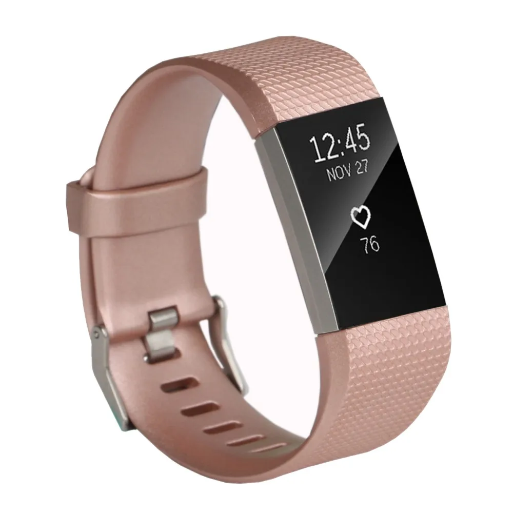 Honecumi спорт силиконовые браслеты для FitBit Charge 2 розового золота для FitBit Charge 2 браслет для умных часов браслет аксессуары 2 Pack