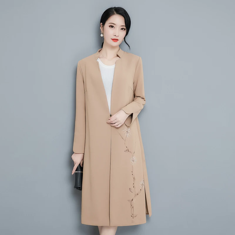 Autumn Winter Women Coats 2018 Casual Formal Long Coat Elegant Work Office Lady Blends Sleeve Blazer Mujer Outerwear Jacket | Женская
