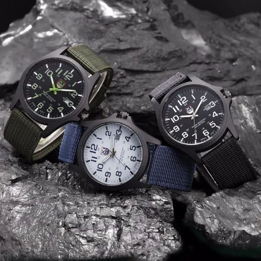 2018 модные часы Reloj Hombre мужские роскошные уличные с датой из нержавеющей стали