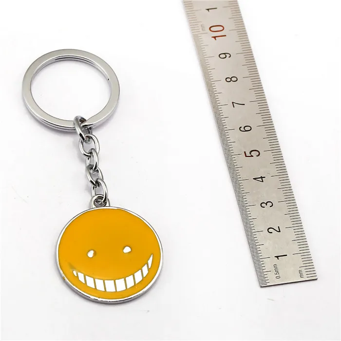 Золотой Аниме Убийца класс Korosensei брелок металлический желтый брелок подвеска брелок для автомобиля для мужчин и женщин - Цвет: Золотой