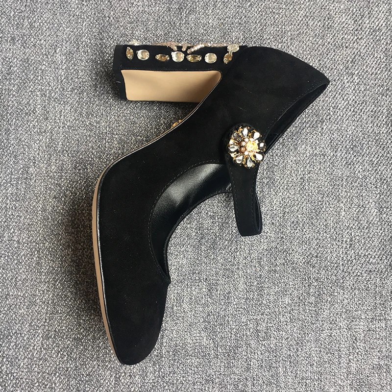 Женские свадебные туфли shaduo синие из натуральной кожи на высоком каблуке