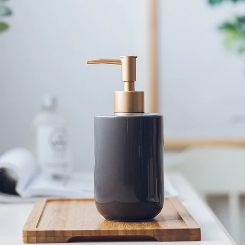 Ceramic bottles washing hand lotion shampoo bottles bathroom accessories set soap dispenser toothbrush - Цвет: F