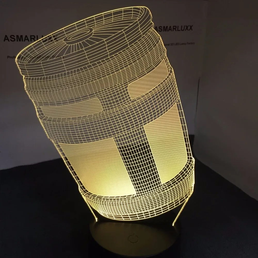 Chug твердого английского фарфора 3D светодиодный светильник USB ночник лампа OEM ODM