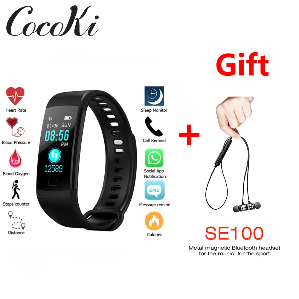 Y5 Smart Сердечного ритма трекер Фитнес Smartband Водонепроницаемый Смарт Браслет Умные