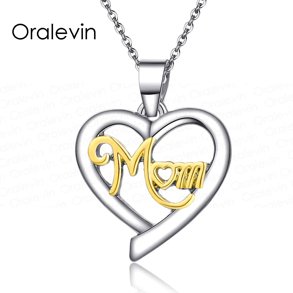 Двухцветная подвеска в виде сердца для мамы и ребенка подарок 18 Дюймов 10 шт./лот #