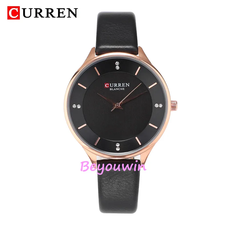 Часы curren 9041 роскошные женские часы топового бренда с кожаным ремешком кварцевые