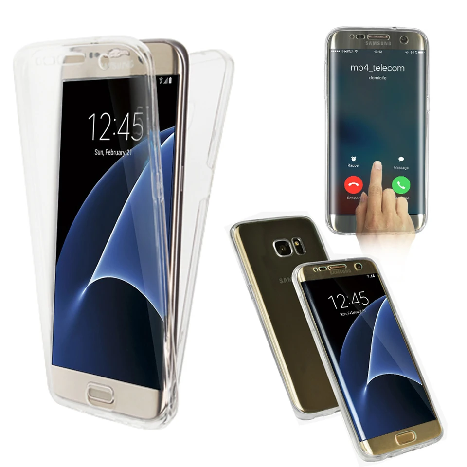 360 градусов ТПУ передний задний силиконовый чехол для Samsung Galaxy A3 A5 A7 2015 2016 J5 J7