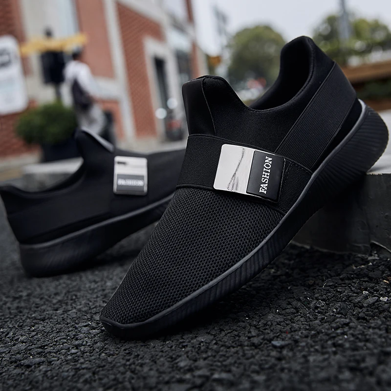 

Кроссовки мужские легкие, повседневная обувь, без шнуровки, дышащие, для тренировок