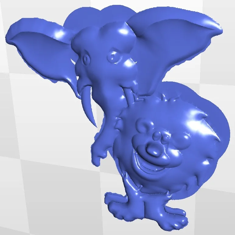3d artcam lion_and_elephant для ЧПУ в формате STL модель рельеф | Инструменты