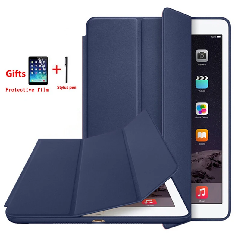 Ультратонкий официальный 1:1 из искусственной кожи чехол-подставка для Apple iPad Air 1/iPad 5 9,7 дюймов откидной складной чехол Капа Fundas+ пленка+ стилус