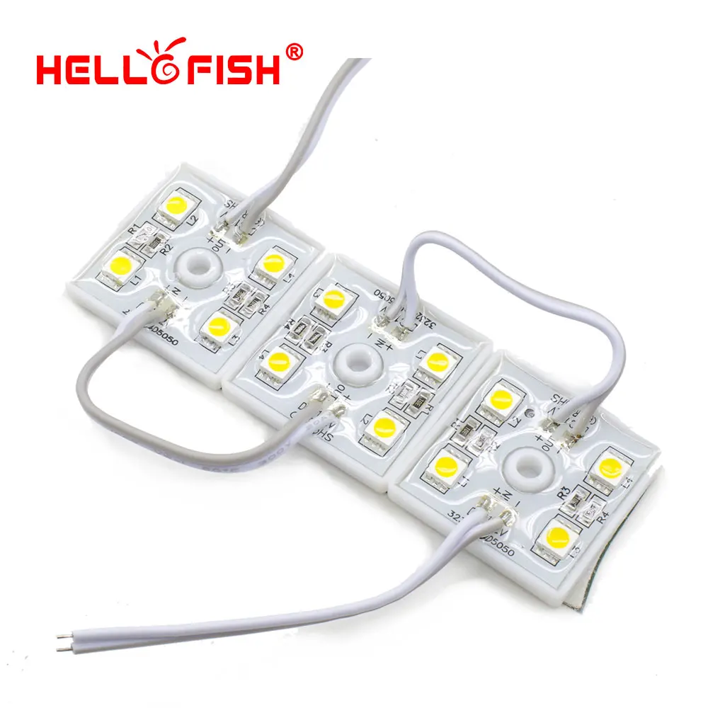 Hello Fish 100 шт. 12 В постоянного тока 5050 4 светодиодный ных модуля белый/теплый белый