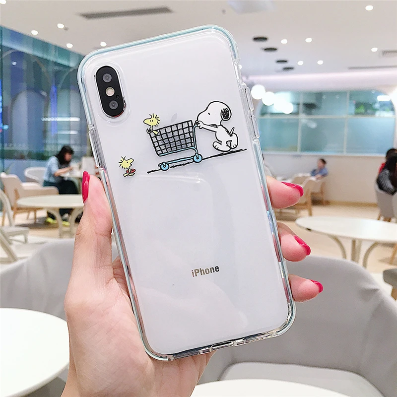 WTSZKL креативный чехол для телефона с рисунком из мультфильма Snoopy iphone Xs max Xr X 7 8 6 6s