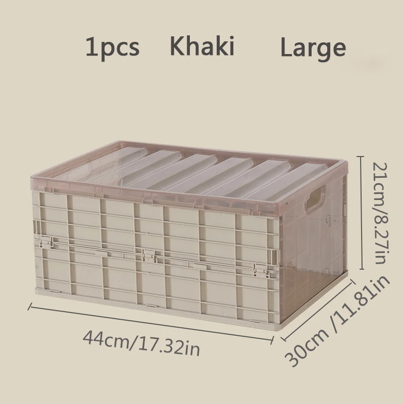 Khaki-L Большая складная коробка для хранения пластиковая ткань Органайзер чехол Крытая Коробка для хранения настольная коробка для хранения автомобиля шкатулка для дома ящик для посуды - Цвет: Khaki-L