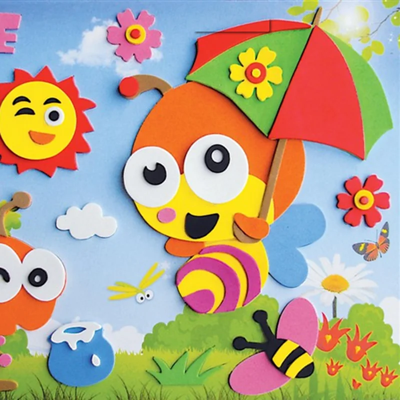 

3D трехмерный коллаж «сделай сам», декоративные наклейки из ЭВА, Детские Ранние развивающие игрушки ручной работы для детей, игра, 1 шт.