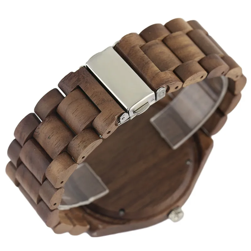 

Handmade Fold Clasp Quartz Fashion Nature Wood Novel Creative Cool Wrist Watch Bangle Women Bamboo Men Gift Hot Simple