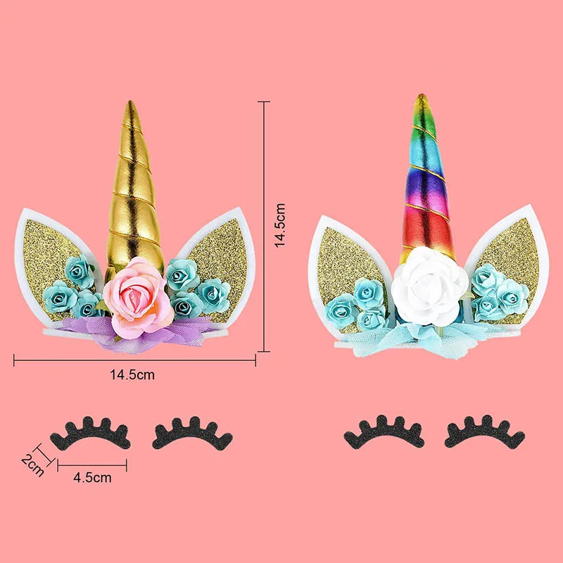 Единорог вечерние Unicornio топперы на свадебный торт декоративные обертки для кекса девочки счастливый плакат "с днем рождения" повязка на голову вечерние принадлежности