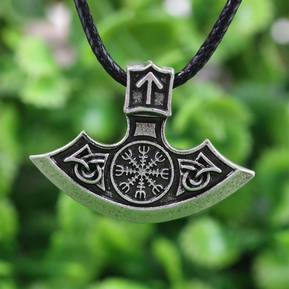 LANGHONG 1 шт. норвежский викинг Thor's Hammer руны и Vegvisir компас амулет кулон ожерелье ювелирные изделия-талисманы